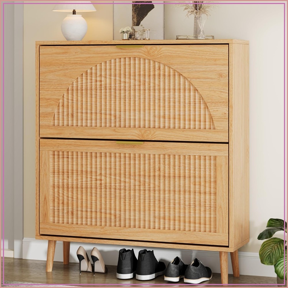 Shoe Rack Cabinet Narrow Entryway - Szafka na buty z wysuwanymi szufladami,
