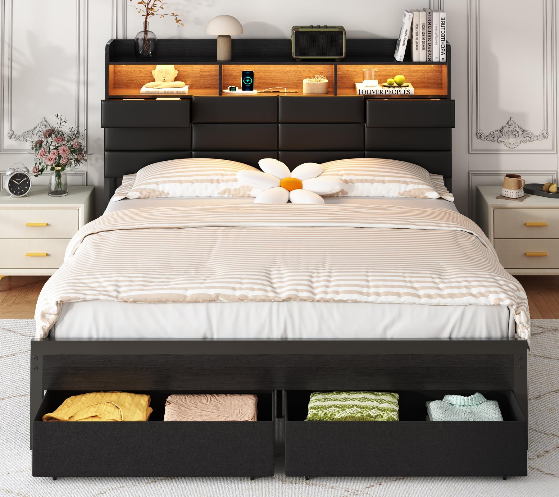 Rama łóżka w rozmiarze king si – King Size Bed Frame With Storage Drawers recenzja i cena