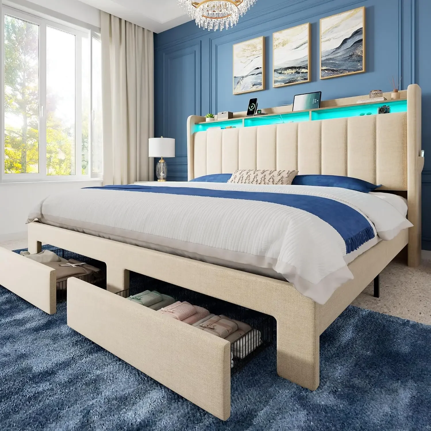 Rama łóżka w rozmiarze king si – King Size Bed Frame With Storage Drawers recenzja i cena