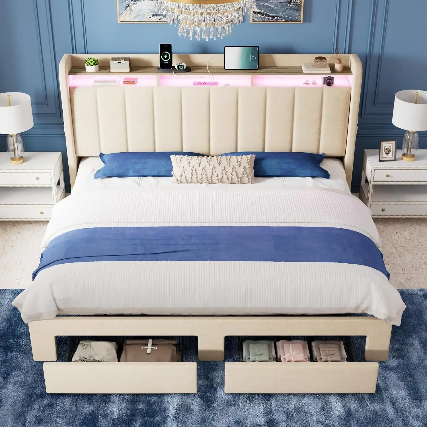 Rama łóżka w rozmiarze king si – King Size Bed Frame With Storage Drawers recenzja i cena