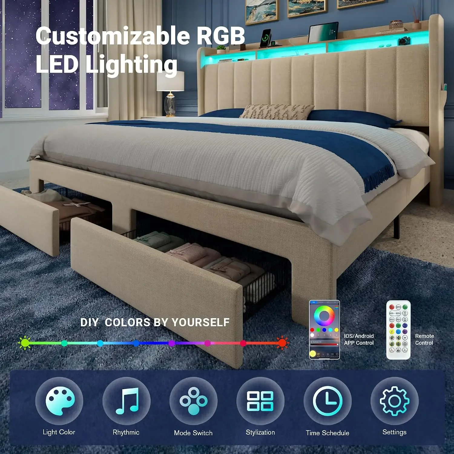 Rama łóżka w rozmiarze king si – King Size Bed Frame With Storage Drawers recenzja i cena