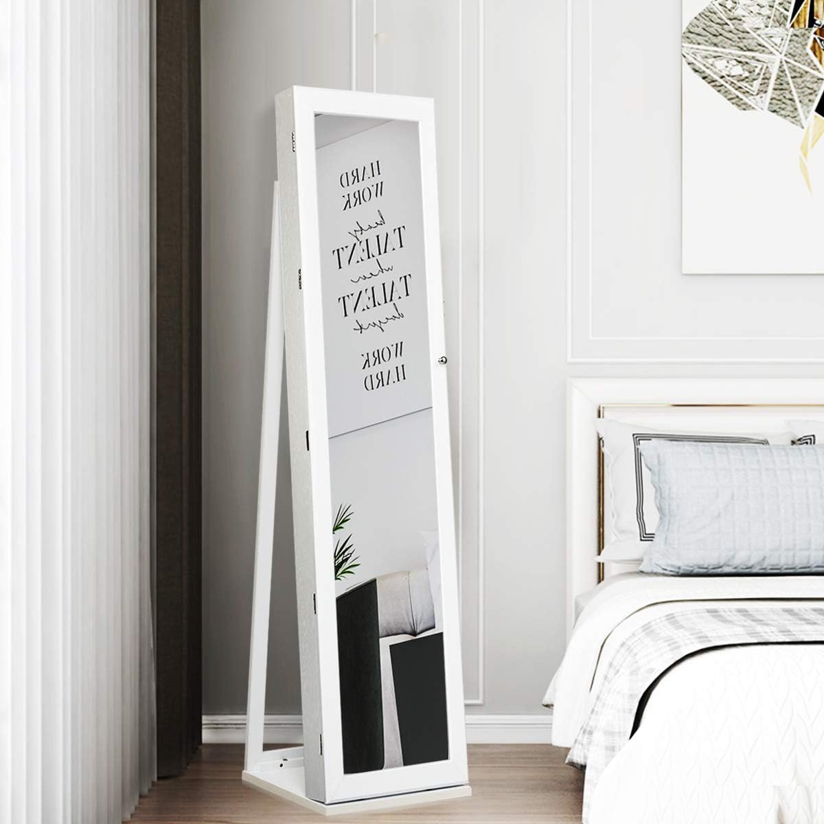 Stojąca szafa na biżuterię z l – Full Length Mirror Jewelry Armoire recenzja i cena