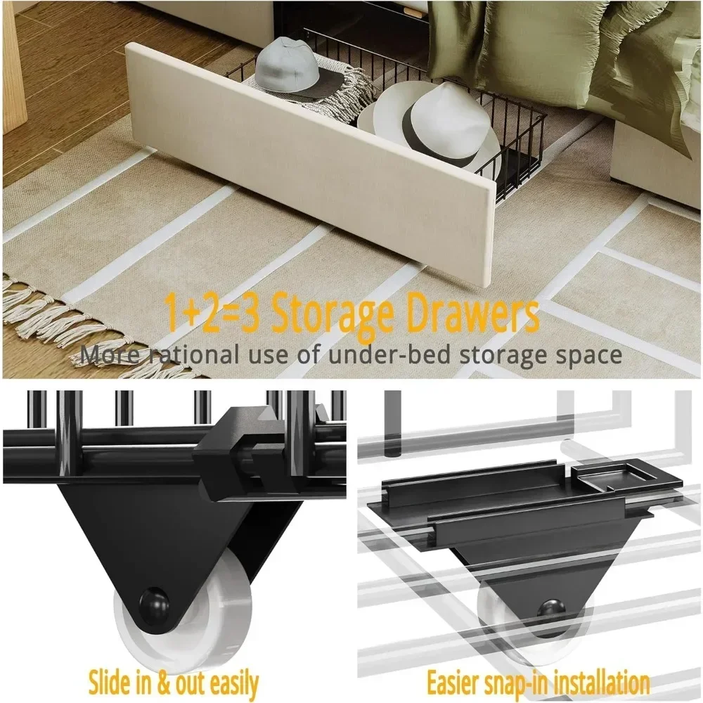 Rama łóżka King Size z zagłówk – King Size Bed Frame With Storage Drawers recenzja i cena
