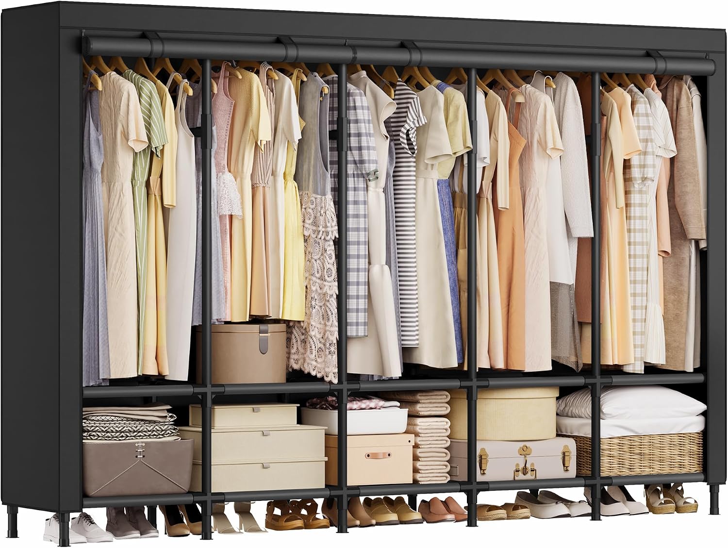 Przenośna szafa 83,5 cala z 5  – Wardrobe Closet Portable Fabric Cover recenzja i cena