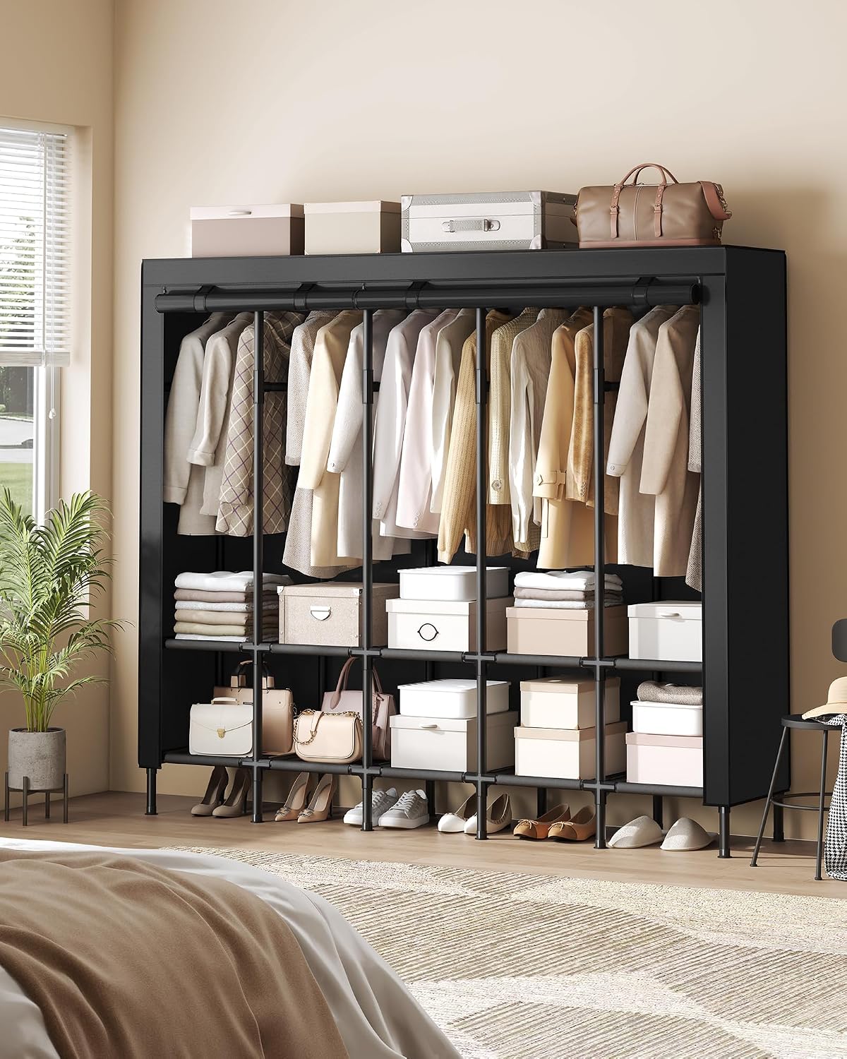 Przenośna szafa 83,5 cala z 5  – Wardrobe Closet Portable Fabric Cover recenzja i cena